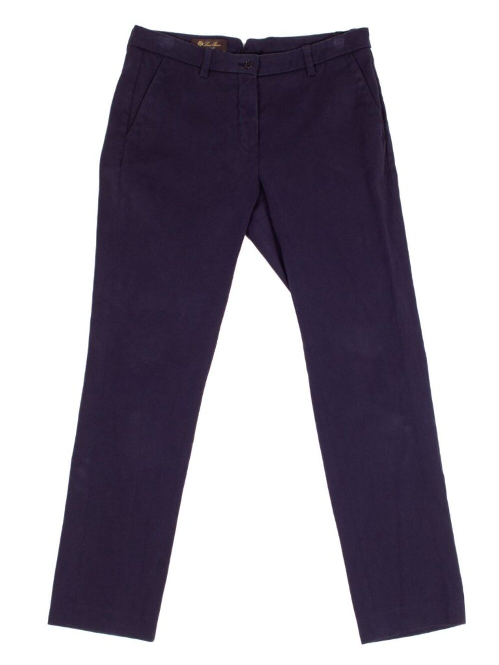 LORO PIANA NAVY COTTON BLEND CHINO PANTS